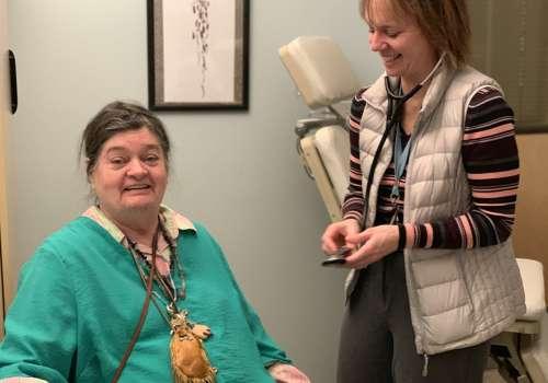 two women at clinic