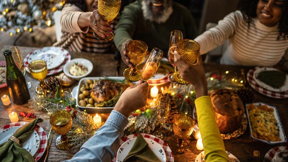 A family gathers for a nourishing holiday dinner